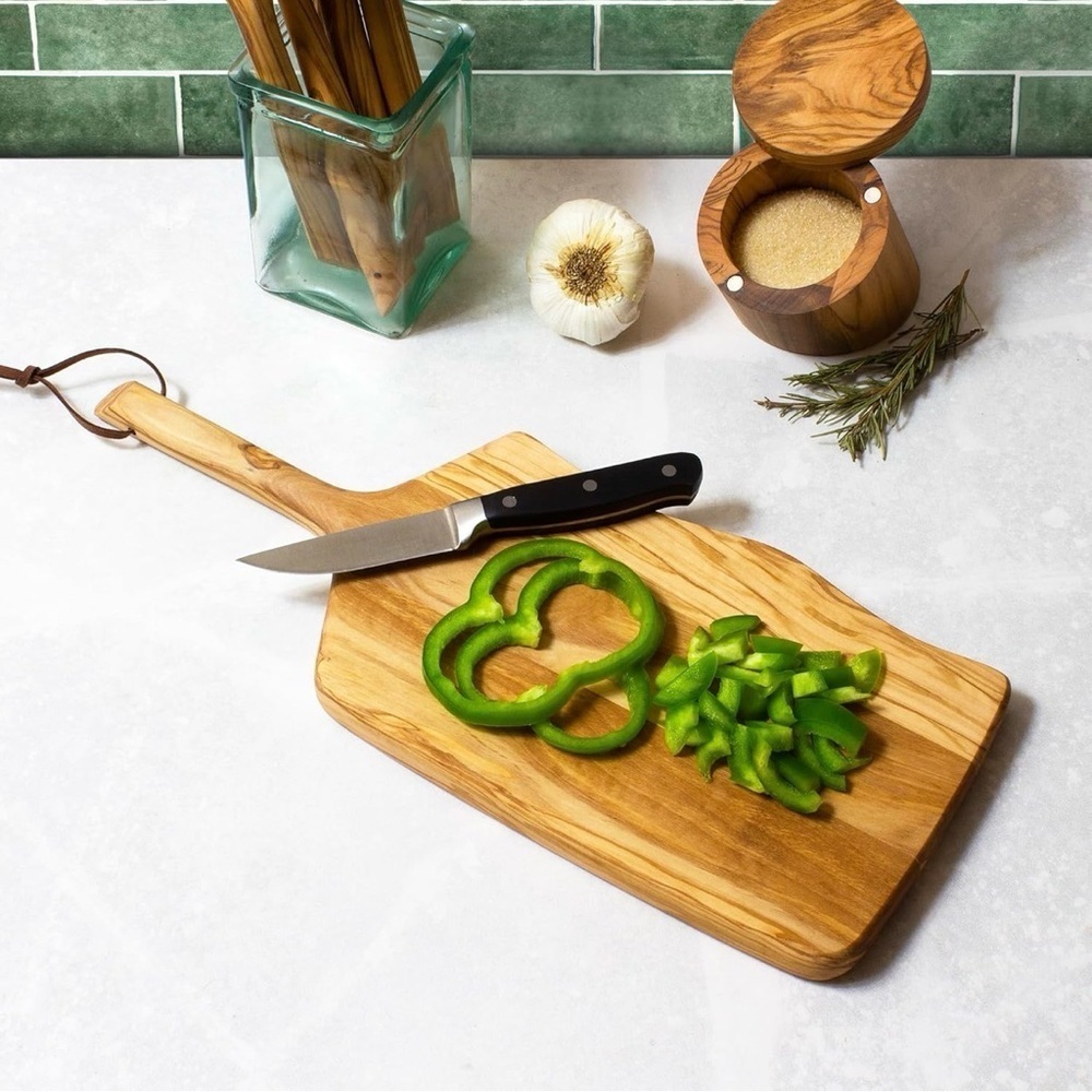 Rock & Branch Olive Wood Serving Paddle Charcuterie Board Natural Wood - Picture 3 of 9